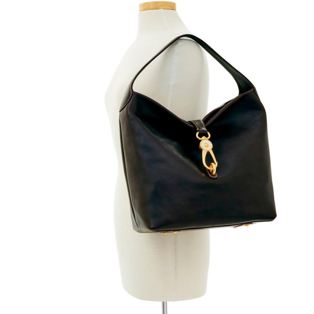 ✨NEW✨Dooney & Bourke FLORENTINE Leather LOGO LOCK Hobo Shoulder - BROWN TMORO - Picture 13 of 13